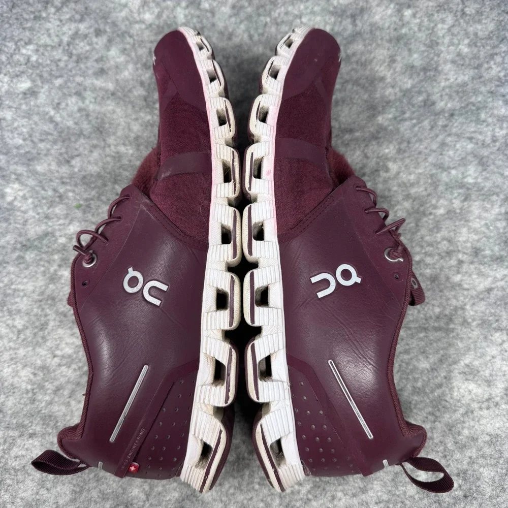 On Cloud Terry Running Shoes Sneakers Mens Size M 12 Burgundy Maroon Red